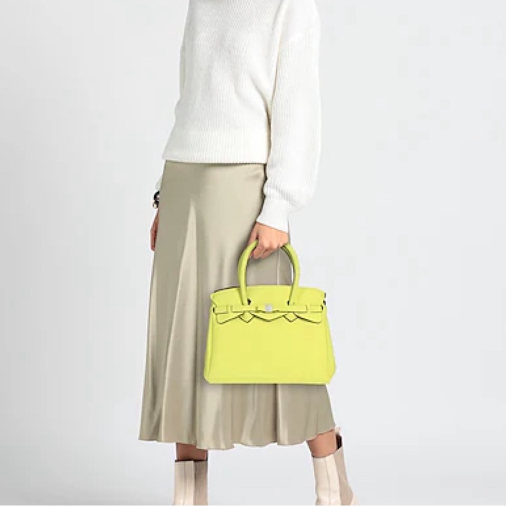 Save My Bag Soft Tote Large Shoulder Travel Bag-Gently Used Neón Lime Green